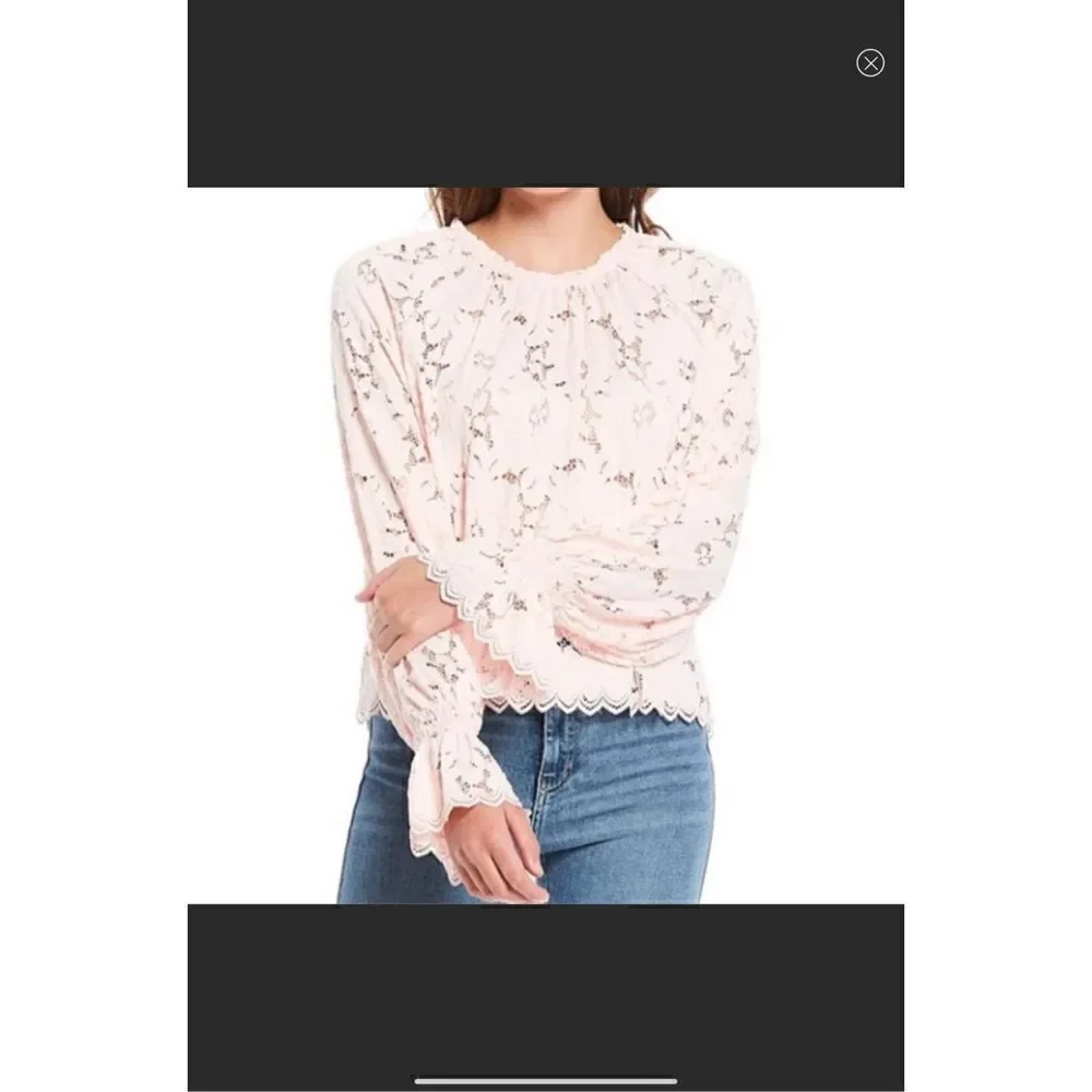 Free People Olivia Lace Top, Soft girl Pink, Dolman Sleeves bridgerton princess